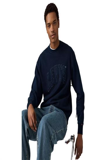 GRAPHIC SWEATSHIRT-INDIGO EMB INDIGO